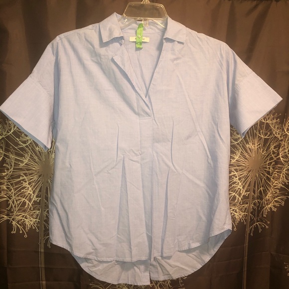 Madewell Tops - MADEWELL Light Blue Pullover Cotton Blouse Size XS